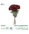 GloboStar® Artificial Garden RED PEONY FLOWER BOUQUET 21086 Τεχνητό Διακοσμητικό Μπουκέτο Κόκκινο Παιώνιας Y43cm